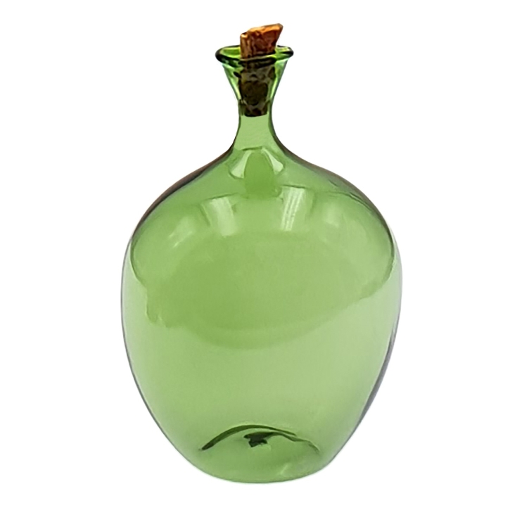 Green balloon bottle with cork